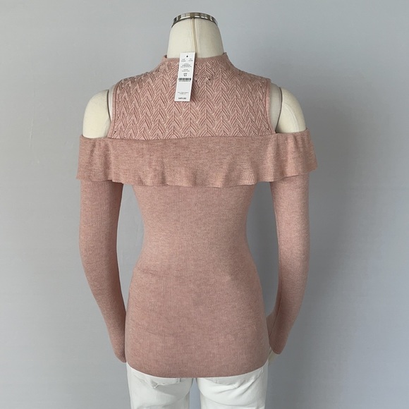 NWT WHBM Cold Shoulder Mock Neck Sweater XS - Picture 11 of 16